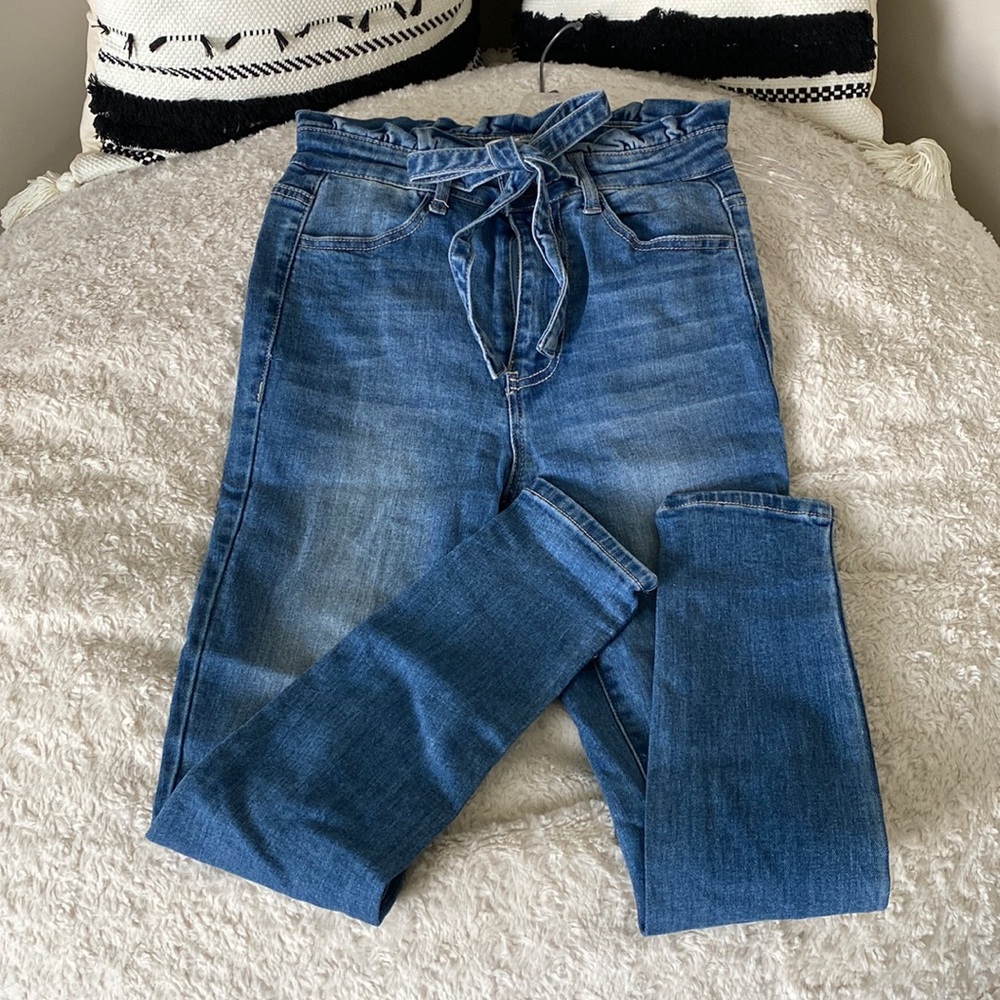 Paper bag waist jeans